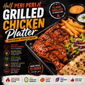 Half Peri Peri Grilled Chicken Platter