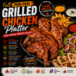 Full Peri Peri Grilled Chicken Platter