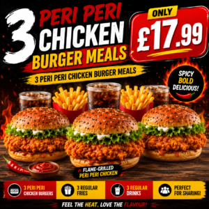 3 Peri Peri Chicken Burger Meals
